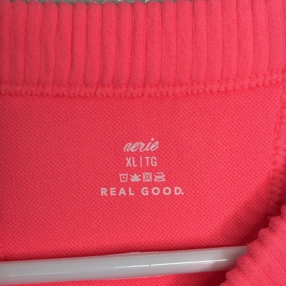 AERIE Women's Pink Superchill Seamless High Neck Bra Top NWT Size XL - Picture 2 of 7